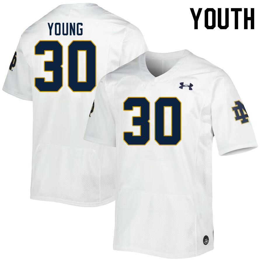 Youth #30 Bryce Young Notre Dame Fighting Irish College Football Jerseys Stitched-White